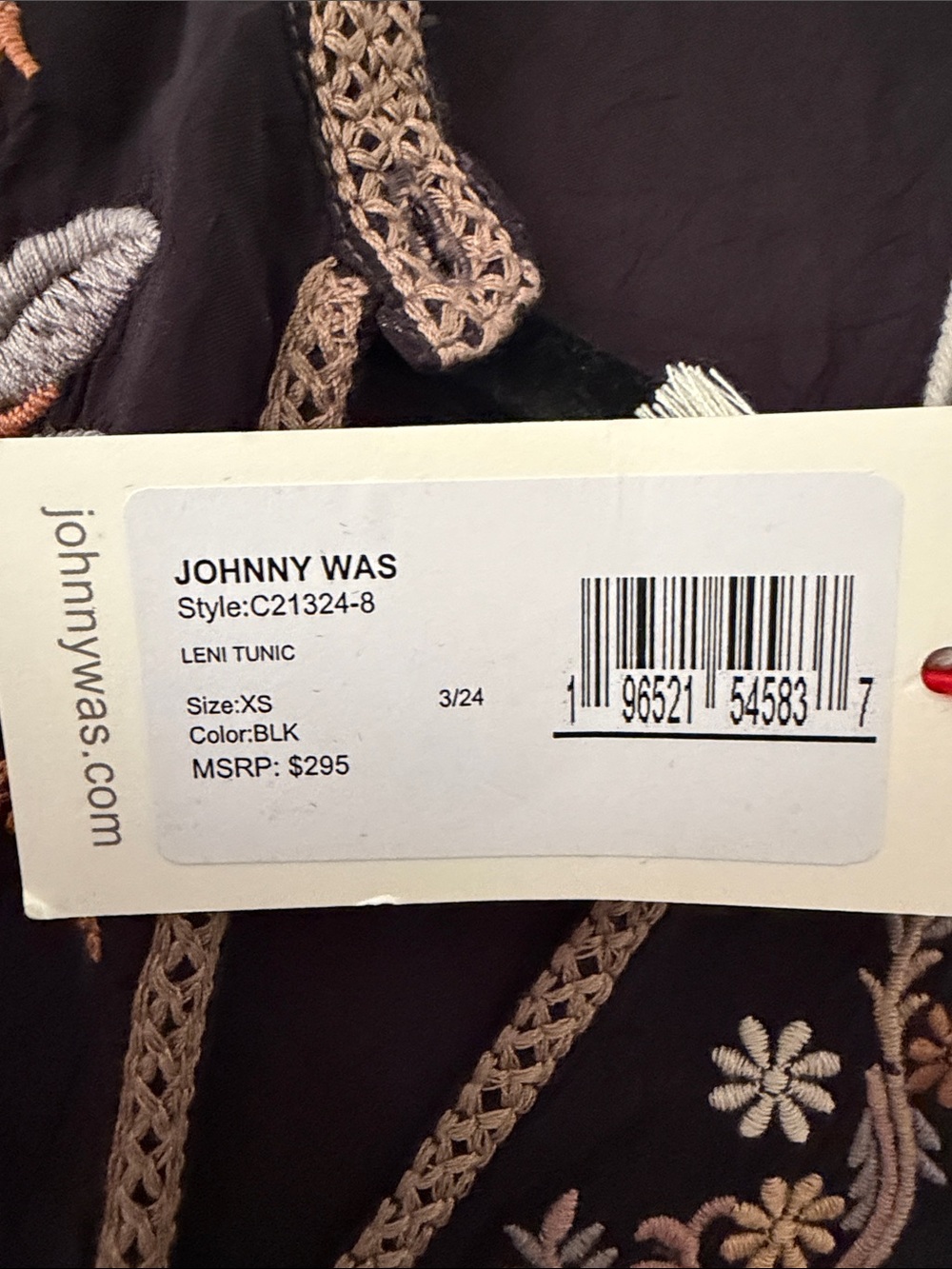 Johnny Was Leni Tunic Peasant Blouse XS NWT - Picture 5 of 10